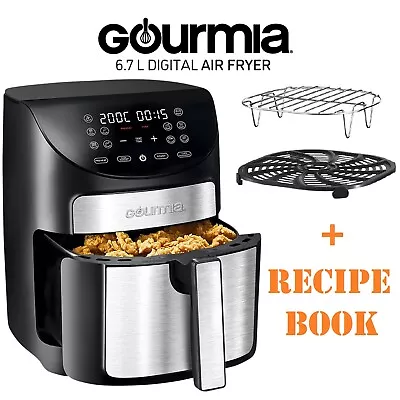 Gourmia 6.7L Digital Air Fryer GAF798 10 One-Touch Rack Crisper Tray Recipe Book • $113.95