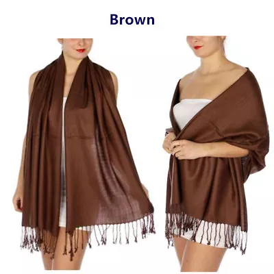 2PLY LONG 78X28 Solid Plain Scarves High Quality Shawl Blanket Wrap Stole Scarf • $7.99