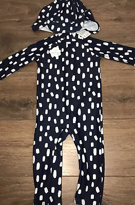 GEORGE Baby Girls Navy Rash Suit + Hat Age 12-18  Months   NEW • £8.99