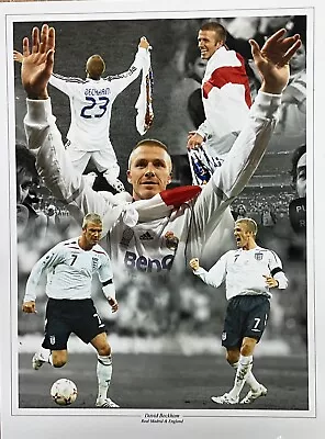 DAVID BECKHAM Unique Quality Montage With Photos From England And Real Madrid • £7.95