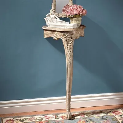 $686.63 • Buy Hand Carved Solid Wood Antique Replica Wall Mounted Single Leg Console Table