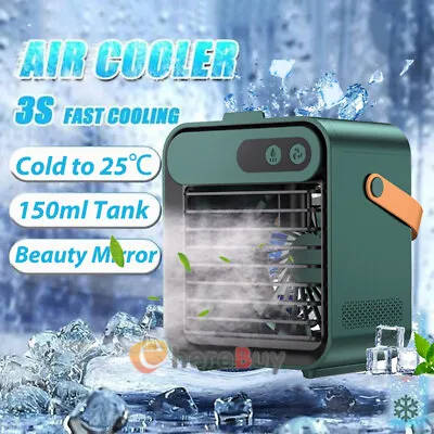Portable Mini USB Air Conditioner Cooler Cooling Fan Humidifier Evaporative Cool • $35.99