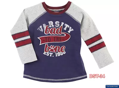 Mud Pie Boys' Long Sleeves Bad To The Bone TEE SHIRT 12-18M • $6.99