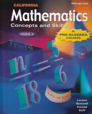 PRE-ALGEBRA: MATHEMATICS CONCEPTS AND SKILLS COURSE 2 By Mcdougal Littel *Mint* • $28.95