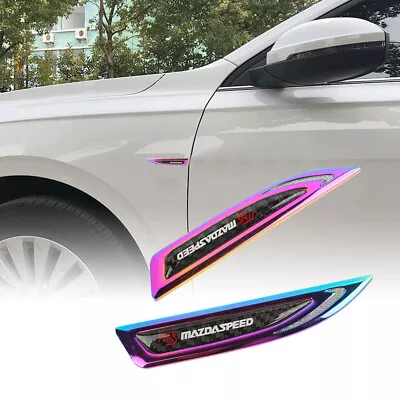 2x Mazdaspeed Neo Chrome Metal Emblem Car Trunk Side Wing Fenders Badge Sticker • $15.88