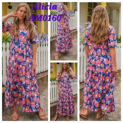 Avamia Bohemian Style Maxi Dress   'alicia Am0160'   Size 8 10 12 14 16 • $69.95