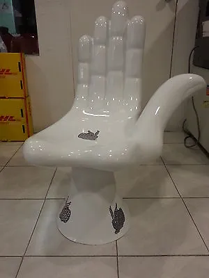 Mexican Pedro Friedeberg White Fiberglass  Hand Chair Pedestal Base • $11500