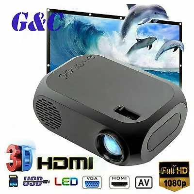 1080P HD Mini LED Projector Home Theater Cinema Multimedia USB AV HDMI • $10.67