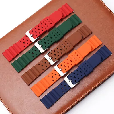 20/22MM Straps For Omega/Seiko/Huawei Watch Band Universal Silicone Watch Strap • $12.96