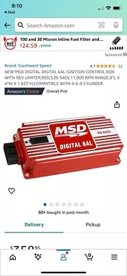 Southwest Speed MSD Digital 6AL Ignition Control Box With Rev Limiter Red New • $180