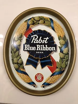Vintage Pabst Blue Ribbon Beer Oval Metal Serving Tray • $15