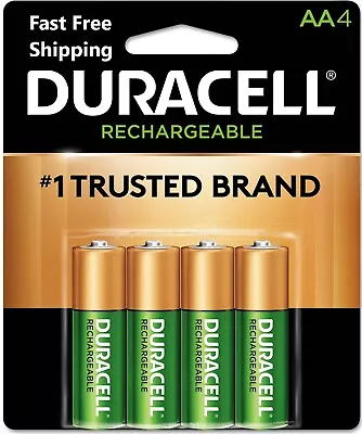 Duracell AA Rechargeable NiMH AA Batteries (4/Pack) New Recharge Up To 400 Times • $19.99