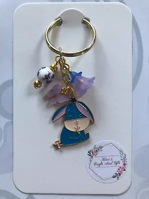 Winnie The Pooh Themed Eeyore Keyring With Decorative Charms • £4.50