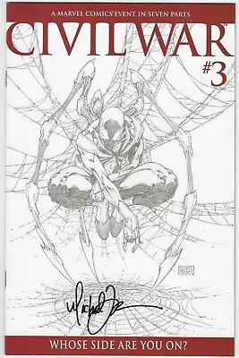 Civil War 3 1:75 Michael Turner Sketch Variant Nm Hand Signed Avengers 2006 Bx4 • $179.99