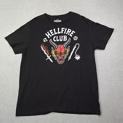 Hellfire Club T Shirt Mens XL Black Stranger Things Netflix Short Sleeve • $12.99