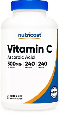 Nutricost Vitamin C 500mg 240 Capsules Vegetarian Gluten Free & Non-GMO • $13.98