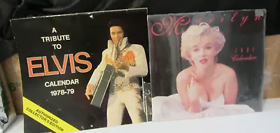 1977 Elvis Vintage Calendar W/ Sealed Marilyn Monroe 2002 Calendar • $12.01