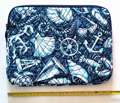NWT Vera Bradley Laptop Sleeve Back To School Case Cover Bag In Shore Enough • $28