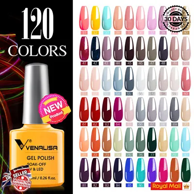 Venalisa UV/LED Soak Off Gel Polish 120 Colour Pro Gels Long Top & Base Primer • £3.95