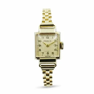 £449 • Buy 9ct Gold Watch Ladies Mechanical Wind Marvin 16mm Swiss Made 375