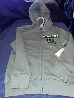 Boys Minecraft Fleece Full Zip Hoodie 4/5 • $11.79