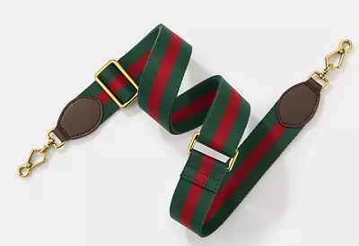 New Crossbody Shoulder Strap Gucci Replacement No Logo Green Red Web Leather • $45