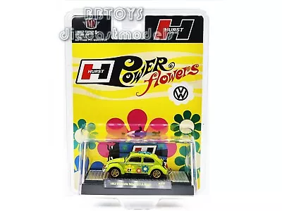 1953 Volkswagen Beetle Deluxe USA Model Green  Power Flowers  1/64 M2 31500-HS32 • $10.99