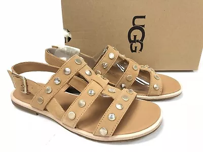 Ugg Australia Zariah Studded Bling Latte Gladiator Sandals 1090438 Women's • $49.99