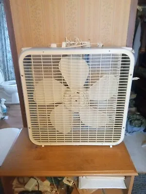 Vintage Kmart 22 Inch Metal Box Fan Baby Blue Tested Works 3 Speed Metal Fan • $89