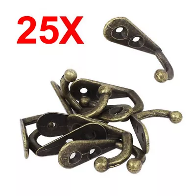 25Pcs Vintage Rustic Bronze Wall Coat Hooks Hat Hook Rack Hall Tree Restoration • $9.99