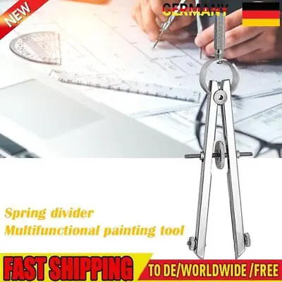 Spring Protractior Compasses Math Geometry Set With Lock Precision Drawing Tool • £4.22