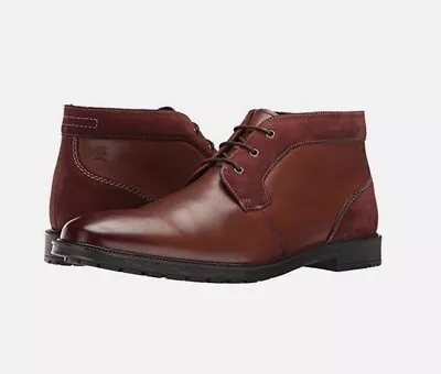 Stacy Adams Men's Delaney Cognac Leather/Suede Chukka Boots Size 9 • $45.99