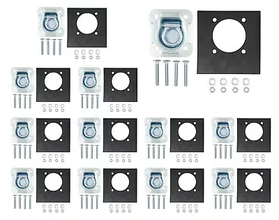 12 Pk - Recessed Plate D-Ring 6000 Lbs WLL Tie-Down For Flatbed Trucks • $69.99