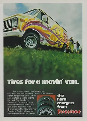 1974 Firestone Wide Oval Tire Ad Chevy G20 Van Vintage Magazine Advertisement 20 • $3.50