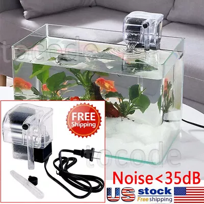 Aquarium Waterfall Filter Pump Fish Tank Hang External Oxygen Pump Water Filter • $8.99