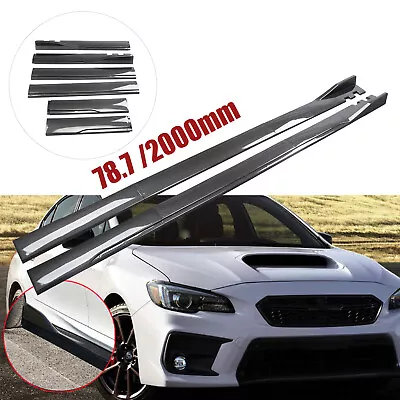 Carbon Fiber Side Skirt Rocker Panel Splitter Lip For Subaru WRX STI 2015-2021 • $79.99