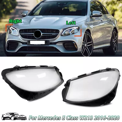 For Mercedes E Class W213 Front Headlight Lens Cover Black Housing Left & Right • $179.96