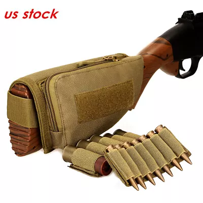 Tactical Buttstock Cheek Rest Ammo Pouch Shotgun Rifle Stock Portable Pouch • $14.38