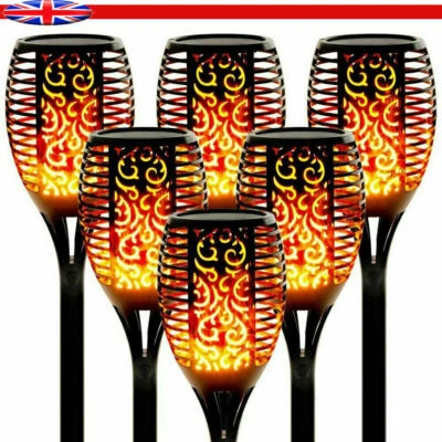 £34.99 • Buy Outdoor 96LED Solar Torch Garden Flame Light Dancing Flickering Lamp Set Of 2/4