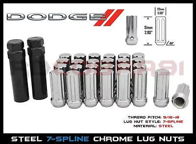 Complete Set Chrome 9/16 -18 Acorn Locking Spline Lug Nuts With Two Key Sockets  • $33.82