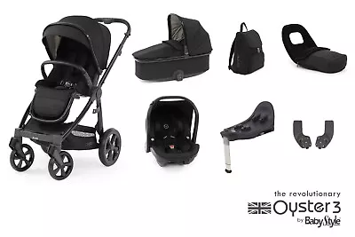 Babystyle Oyster 3 Luxury Bundle In Pixel Black With Free Organiser • £1217.24