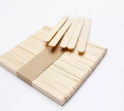 100 Pcs Lollipop Lolly Wooden Sticks Natural Craft Model Making Ice Lollies • £3.29