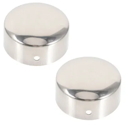 2pcs End Caps Stainless Steel End Caps Wood Rail End Plugs • £4.07