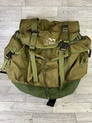 $74.74 • Buy Vintage LL Bean Military Rucksack Backpack Green Gently Used Condition