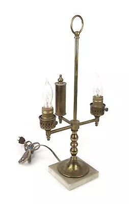 Vintage Petite Brass Bouillotte Table Desk Lamp Light Fixture Works • $75