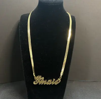 Custom Crown Name Necklace Double 3D Nameplate Snake Chain Pendant Jewelry Gift • $37