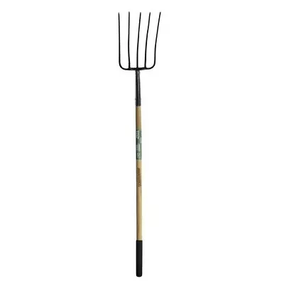 48.5  Hardwood Handle Manure Fork Forged Steel 5 Tines Compost Mulch Scooper • $95