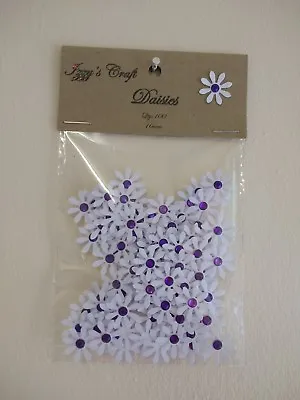 100 WHITE DAISY FLOWER CARD MAKING#11CRAFT Table Party Decorations Wedding • £1.89