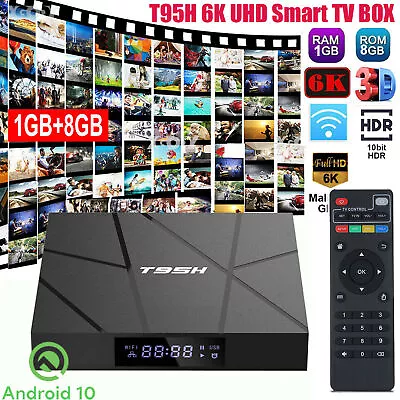 T95H Android 10.0 Smart TV BOX Quad Core Media 6K 3D Movie Allwinner H616 WIFI • $25.99