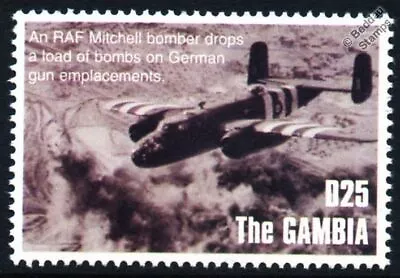 RAF North American B-25 Mitchell Bomber Aircraft Stamp (WWII D-Day) • £1.99